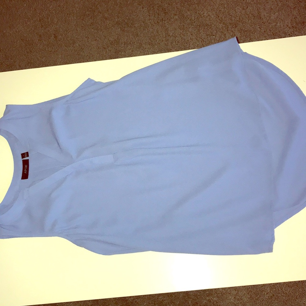 Light blue v neck blouse
